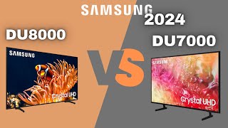 Samsung DU7000 VS DU8000 2024 مقارنة بين شاشات سامسونج كرستال اهم الاختلافات و اية افضل للشراء 🤔 [upl. by Sturdivant]