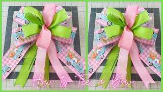 HOW TO MAKE AN EASY BOW USING 3 COLORS OF RIBBON [upl. by Eityak942]