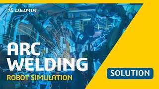 Arc Welding Robot Simulation  DELMIA [upl. by Shultz842]