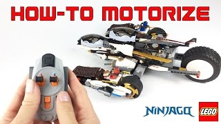 HOW TO Motorize Ultra Stealth Raider LEGO NINJAGO 70595 DIY [upl. by Aivalf]