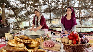 Mix of Nomad Cooking Meatballs and Stuffed Eggplants in Nomadic Tent [upl. by Akeret]