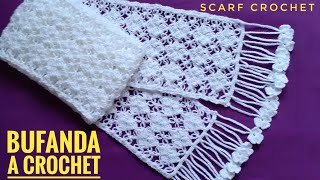 Hermosa Bufanda Tejida a Crochet Paso a PasoHow to Crochet Scarf for WomanChalina a Ganchillo [upl. by Innob]