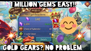 lords mobile fastest way to 1 million gemscheap to play getting gold gears easy method [upl. by Satsoc]