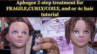 Aphogee 2step treatment for Fragile Curly Coily and or 4c hair tutorial [upl. by Asus105]