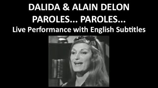 Dalida  Alain Delon  Paroles Paroles  Live Performance with English Subtitles  1973 [upl. by Kerby]