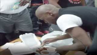 Floyd Mayweather Eating Chicken Before Workout [upl. by Durno693]