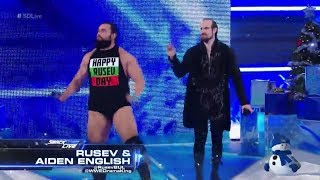 Rusev amp Aiden English Entrance  SmackDown Live December 26 2017 [upl. by Iroak]