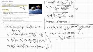 LEIFIphysik Lösung Aufgabe Geostationäre Satelliten [upl. by Narmak]