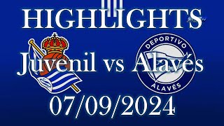 HIGHLIGHTS  Real Sociedad Juvenil vs Deportivo Alavés sub19  División de Honor J2  07092024 [upl. by Simonsen]