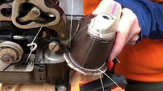 Junker amp Ruh SD 28 Cobbler Leather Sewing Machine Operation test sewing practice Stitch down con〜 [upl. by Arlo]