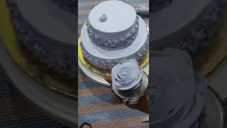 2tire cake design cake viralvideosbirthdaycakedesingideas [upl. by Zebapda]