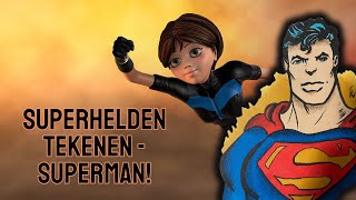 Hoe TEKEN je SUPERMAN  Superhelden stripfiguren tekenen 1 [upl. by Llechtim]