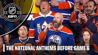 The atmosphere in Edmonton for the anthems before Game 6 was electric  ESPN HL [upl. by Ashford]