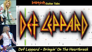 Bringin On The Heartbreak  Def Leppard  Guitar  Bass TABS Lesson [upl. by Theressa]