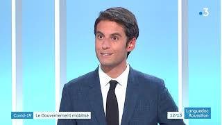 Montpellier  le porteparole du gouvernement Gabriel Attal invité de France 3 Occitanie [upl. by Mckinney]