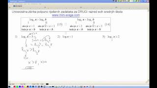 Mala škola matematike 2  LOGARITAMSKE NEJEDNADŽBE  vježba br5 [upl. by Adorl]
