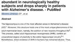 Adult hippocampal neurogenesis is abundant in neurologically healthy subjects and drops   PubMed [upl. by Jordanson]