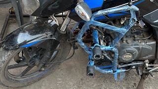 Bajaj pulsar 150180 full crash guard installed with no extra fittings [upl. by Sukey]