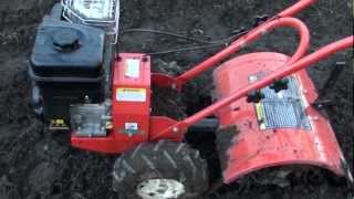 How to use a tiller or rotary hoe in the backyard [upl. by Esilana]