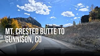 Road Trip  Mt Crested Butte to Gunnison  4K Driving [upl. by Llednahc]