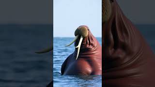 Polar Bear vs Walrus interestingfacts wildlife [upl. by Dadirac443]