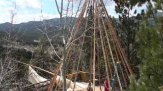 Tricks for Pitching a Large Tipi [upl. by Ecinev]