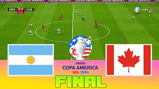 ARGENTINA vs CANADA  Copa America 2024 USA Final  Full Match  Realistic PES Gameplay [upl. by Lamrej]