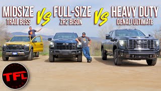 Midsize FullSize or Heavy Duty We Compare THREE GM Trucks and Which One Is Right For You [upl. by Martz665]