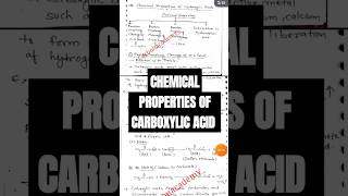 Chemical properties of carboxylic acidHandwritten Notes📚 chemistry shorts viralvideo [upl. by Venezia]