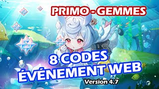 8 Codes primogemmes moras et Événement Web  Genshin Impact 47 [upl. by Akihsal]