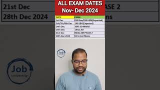 All Exam Dates NovemberDecember 2024 🔥 govtjobs ibps nicl bis uiic shorts [upl. by Deron]