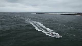 Grays Harbor Bar crossing ebbing tide with wind vs flooding tide no wind Drone shots [upl. by Wolram743]