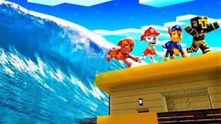 PAW PATROL ME RESCATA DE UN TSUNAMI EN MINECRAFT 😱 [upl. by Ahsi]