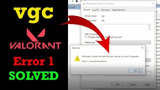 Windows could not Start vgc service on local computer Error 1 incorrect function  Tutorial 4You [upl. by Eilyac631]