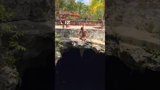 Secret Cenote Cliff Diving Near Cancun shorts [upl. by Latashia]