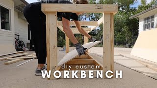 DIY Custom Workbench Build  Custom Work Table With Wheels  Workbench Ideas [upl. by Tabbi]