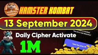 13 September Daily Cipher code  Hamster Kombat Cipher code task [upl. by Hakeem]