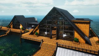 ARK Survival Ascended  Big AFrame Ocean Base  Build Tutorial [upl. by Ydroj]