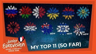 Junior Eurovision 2018  My Top 11 So Far  Australia 🇦🇺  Israel 🇮🇱  Serbia 🇷🇸 [upl. by Yenhpad]