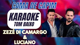 🎤KARAOKE CAMA DE CAPIM TOM BAIXO karaoke PLAYBACK zezédicamargo [upl. by Blas]