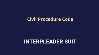 Interpleader suit  cpc  order 35 [upl. by Nauqaj]