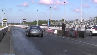 Tesla Model S Performance vs Chevrolet Volt Drag Racing 14 Mile [upl. by Aicenev]