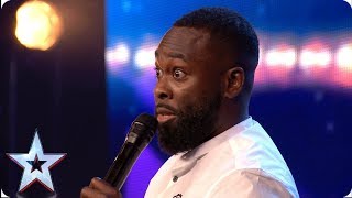 FIRST LOOK Comedian Kojo Anim’s HILARIOUS audition is right on the money  BGT 2019 [upl. by Hgielram]