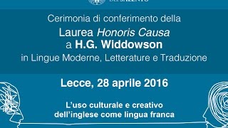 Cerimonia di conferimento della Laurea Honoris Causa a H G Widdowson [upl. by Tripp873]