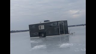 ICE CAMPING FOR WALLEYES IN LUXURY NORTHERN MN ICE FISHING TRIP 2023 [upl. by Iruahs]