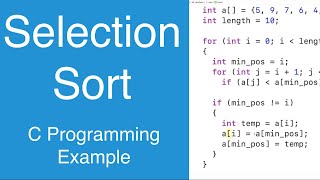 Selection Sort  C Programming Example [upl. by Ivan233]