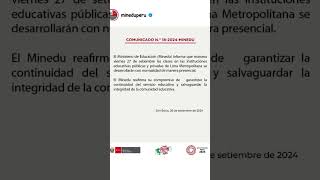 ¨Minedu Anuncia clases presenciales en Lima Metropolitana´¨ [upl. by Brett]