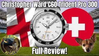 Christopher Ward C60 Trident 300 Pro Automatic Swiss Made Dive Watch Review [upl. by Eitsim]