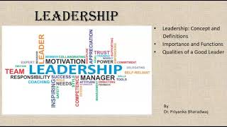 What is Leadership goodleader leadership msw bsw education learnearn1drpriyankabharadwaj [upl. by Davena]