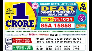 LIVE Lottery Sambsd 6pm Official 31102024 Result  Sikkim State Lottery [upl. by Ulick]